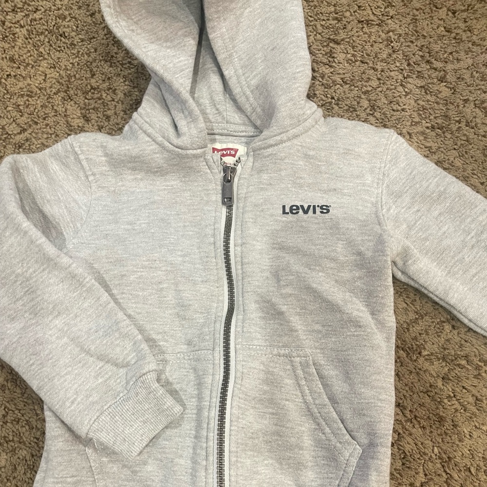 Levi's Kids Light Gray Zip-Up Hoodie